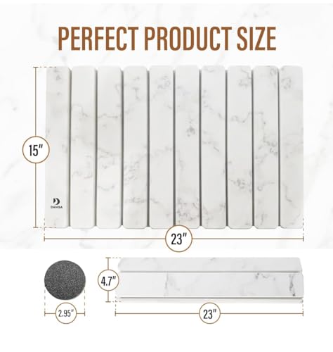 Large Stone Drying Mat 23" x 15" - Diatomaceous Earth Quick-Dry Counter & Bathroom Mat, Easy Storage, Multi-Use For Kitchen, Bathroom, Pets, Plants by DANGA - Used condition - Image 4