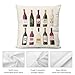Cute Wines Bottle Throw Pillow Covers Decorative Square Pillowcase Super Soft Plush Pillow Case for Chair Sofa Bedroom Living Room Home Decor 18 