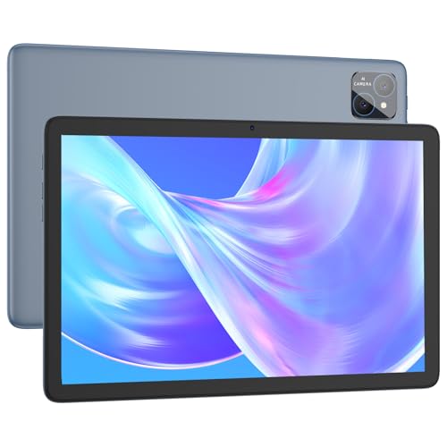 VASOUN 10 inch Tablet Android 13, 5Ghz WiFi Tablet Octa-Core, 128GB, 8000mAh, Dual Camera, BT, FM, Metal Fashional Shape (Gray)