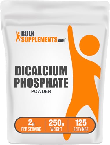BulkSupplements.com Dicalcium Phosphate Powder - Calcium Supplement DCP Supplement - Unflavored & Gluten Free 2g per Serving 250g (8.8 oz) (Pack of 1)
