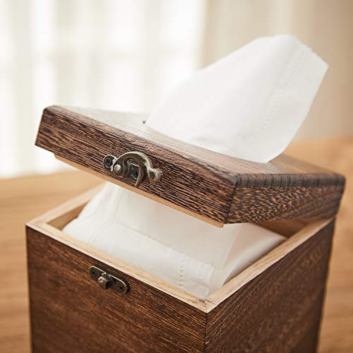 Sinobest Wood Tissue Box Cover Decorative Square Facial Tissue Holder Napkin Dispenser For Bathroom And Home Decoration #TOP4