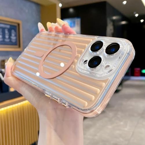 Coque iPhone 15 magnétique or antichoc pour chargeur sans fil au bureau