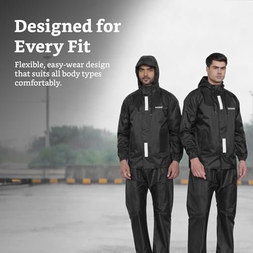 Image of Amazon Brand - Solimo Men's Polyester Water Resistant Casual Style Rain Coat