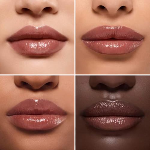 Image of Nude Brown Honey Tinted Lip Stain Lip Balm Lip Gloss Lipstick, Sheer Hydrating Lip Stains Tint, Moisturizing Lip Color for All Skin Tones, Nourishing Lip Balm with a Hint of Natural Black Cherry Tint