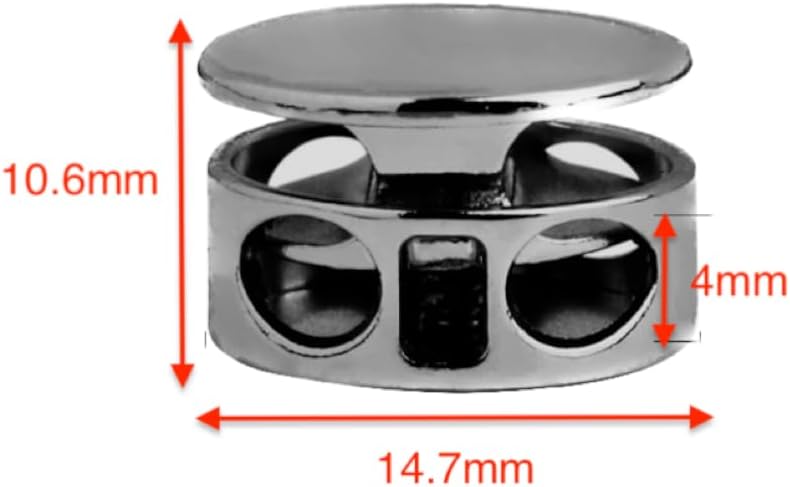 Metal Cord Locks Flat Round 15mm Fastener Slider Toggles for Drawstring Shoelaces Paracord Clothing Bag