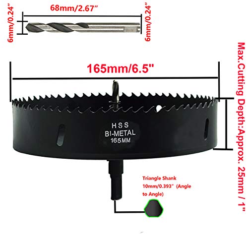 Image of 6.5 inch Hole Saw Bi-Metal Hole Saw Drill Bit Drilling Tool for Wood Material