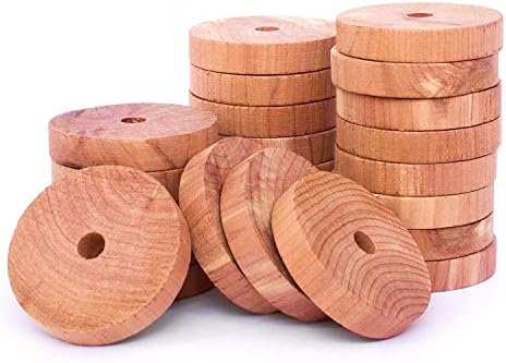 HomeDo Cedar Blocks for Clothes Storage, Cedar Closet with Cedar Fragrance, Cedar Balls Rings Hangers for Closets and Drawers (Cedar Round Ring, 30)