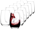 Stemless Wine Glasses Set of 12, 14-Ounce Party Wine Cups for Multipurpose, Clear