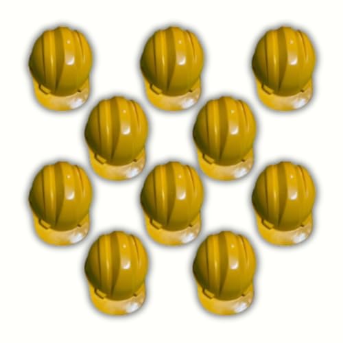 Image of LADWA Yellow Heavy Duty Superior Safety Helmet, ISI Marked Industrial Protective Hard Hat for Construction, Factory and Outdoor Workplace Safety Use (Pack of 10)