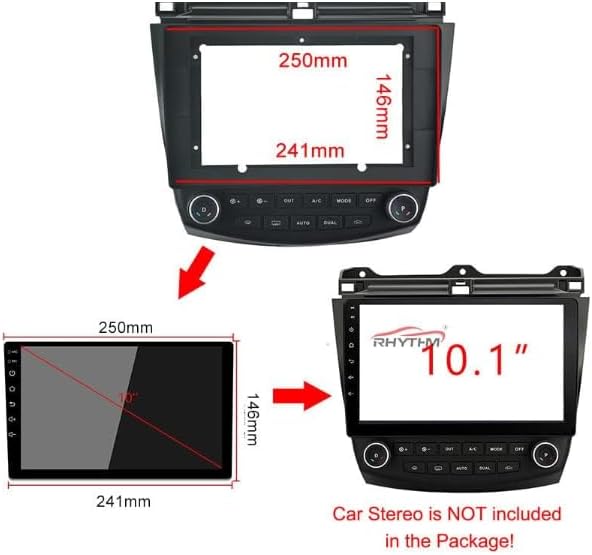 Electronic 10.1 Inch Double DIN Installation Dash Kit Compatible with Honda Accord 7th 2003-2007 Install Mount kit Car Frame Car Stereo