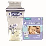 Lansinoh 40053 Muttermilch Aufbewahrungsbeutel (25 Stück, transparent)