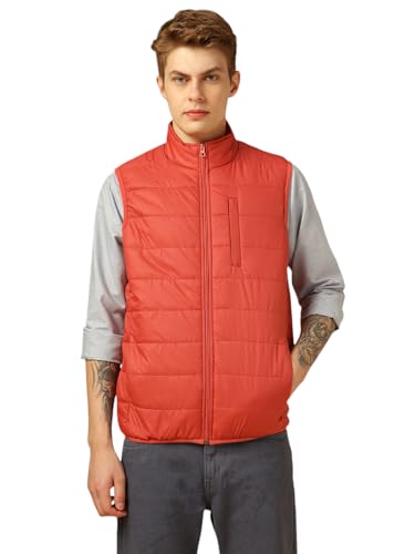 Image of Dennis Lingo Men Regular Fit Polyester Sleeveless Solid Jackets
