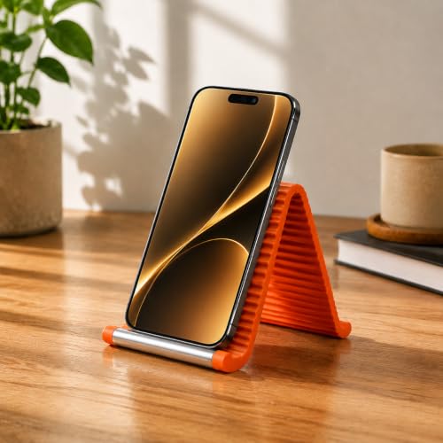 Image of Adjustable Flexible Silicone Phone Stand for Desk, Roll-Up Mobile & Tablet Holder for Video Calls, Reading, Gaming, Home, Office and Travel