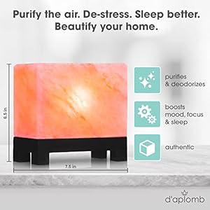   daplomb-100-Authentic-Natural-Himalayan-Salt-LampHand-Carved-Modern-Rectangle-Rare-Pink-Crystal-Rock-Salt-from-The-Himalayan-Mountain-Footed-Wood-Base-Dimmer-Cord-115-lbs