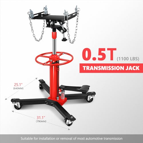 Image of DNA Motoring Hydraulic Transmission Jack - 1 /2 Ton 1100 lbs Capacity High Lift Telescoping Floor Jack Stand,33 inch-70 inch Lifting Range,TOOLS-00320