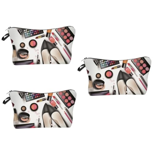 Borsa Organizer Per Cosmetici Da 3 Pezzi Elegante Da Viaggio Per Il Trucco Capacità Per Rossetto Spazzolino Da Denti Tovagliolo Materiale in Poliestere