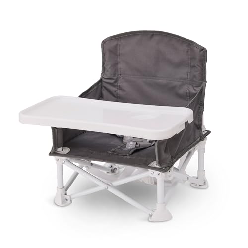 Image of Regalo My Chair 2-in-1 Baby High Chair & Portable Travel Booster Seat, High Chair for Babies & Toddlers, Booster Seat for Kitchen Chair, Oversized Tray with Cup Holder, Gray