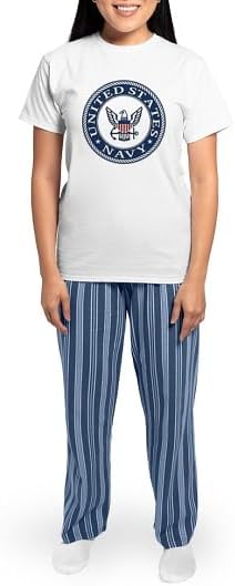 CafePress Navy Logo, Slogan, Emblem, Insignia Pajamas Women's Novelty Cotton Pajama Set, Comfortable PJ Sleepwear