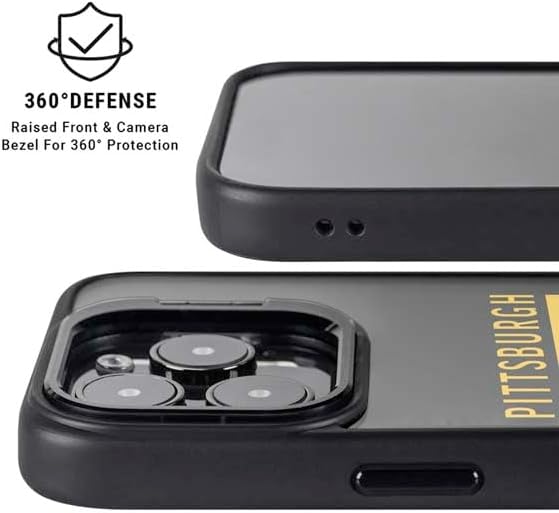 Skinit Kickstand Phone Case Compatible with iPhone 15 Pro Max - Officially Licensed NFL Pittsburgh Steelers Black Performance Series Design