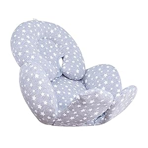 JYOKO Kids Sitzverkleinerer Antiallergikum Universal Baby 100% Baumwolle (White Star, Enthält eine Kopf- und eine Körperstütze)