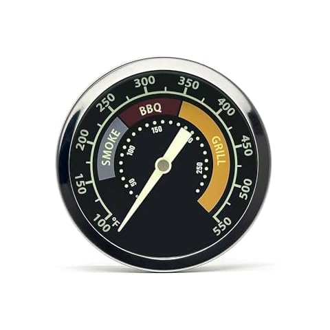 Accurate Grill Thermometer for Oklahoma Joe’s Smoker, 3695528R06 for Longhorn/Highland, Glowing Temperature Gauge for Charcoal/Wood/Pellet Smoker Grill with 13/16” mounting Hole, Stainless Steel Cover
