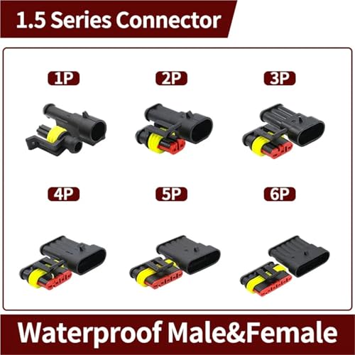 Conectores impermeables AMP 1.5 evitan fallos de luces en conversión HID automotriz 5