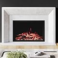 Modern Ember Highmark Traditional 33 Inch Built-in Smart Electric Fireplace Insert with Remote Control | Alexa and Google Compatible | Electric Firebox Heater with Multi-Color Flames | 1500W
