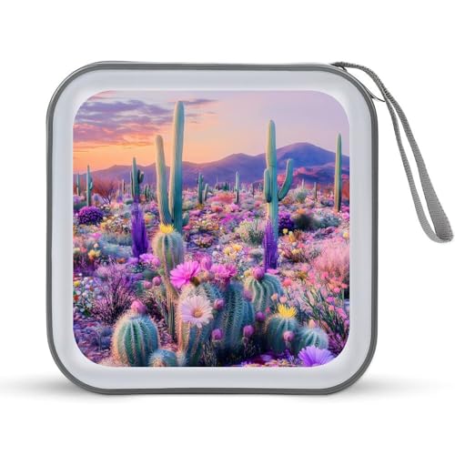 Cactus Succulent CD Case Portable DVD Holder Storage Organizer for Home Travel