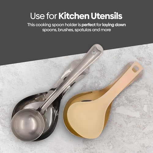 Stainless Steel Spoon Rest 20cm, Polished Spoon Rest Kitchen, Durable Spoon Holder Tray for Cooking, Ladles & Tea Spoons - Image 5