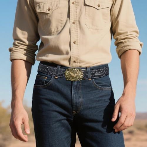 Image of Dubulle Designer Men's Belts, Ratchet Leather Sliding Buckle Dress Belt | 1 3 /8 inch(3.5cm) Genuine Leather Adjustable Strap, Automatic Ratcheting Buckles, Gift‑Boxed, Trim to Fit, for Business Casual