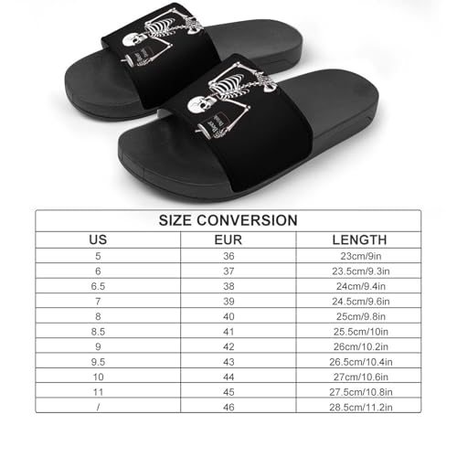 Skeleton Skull Beer Drink Non Slip Slides Sandals for Women Men Quick Drying Shower Shoes for Bathroom Pool Beach2