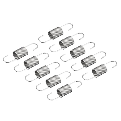 50pcs Wire Diameter 0.7mm Outer Dia 7mm Spring Steel Tension Springs with Dual Hook Extended Spring