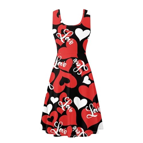 Image of Women's Casual Loose Sundress Midi Sleeveless Crewneck Dress Summer Beach Tank Dress with Pockets