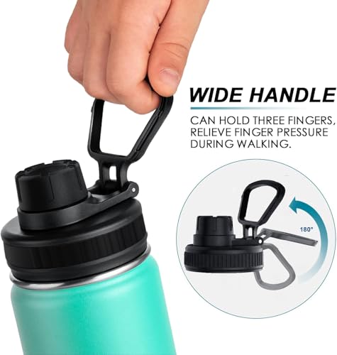 Image of koodee Insulated Water Bottle, 32 oz Stainless Steel Double Wall Vacuum Wide Mouth Sport Bottle with Leakproof Spout Lid (Teal)