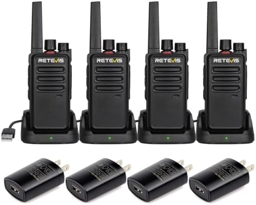 Retevis RT68 Walkie Talkies for Adults 2 Way Radios Long Range, 1200mAh USB Rechargeable Two-Way Radio(4 Pack)