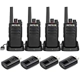 Retevis RT68 Walkie Talkies for Adults, 2 Way Radios Long Range, Hands Free, 1200mAh Battery, Portable Walkie Talkie Rechargeable with USB Charging Base, for Hunting Hiking (4 Pack)