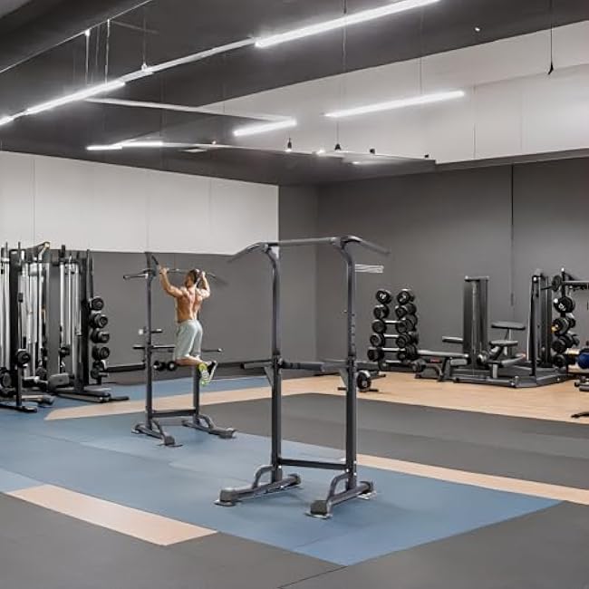 Power Tower Pull Up Bar and Dip Station, Adjustable Height Dip Stand, Fitness Workout Station,Multi-Functional Strength Training machine for home gym,Space saving, suitable for men and women(up to 400 LBS)