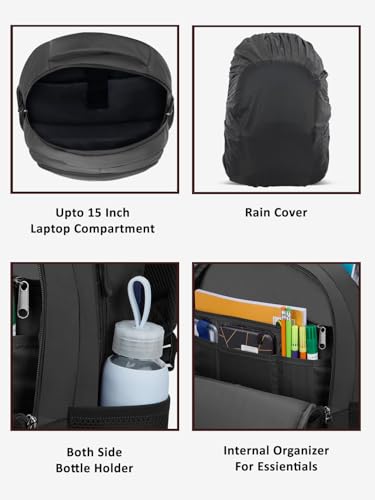 Image of Lavie Sport 29L Atlas | 19 Inch | Fits Upto 15 Inch Laptop Backpack | Laptop Compatiable | Raincover | College Bag | For Men & Women
