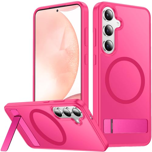 Image of SPIDERCASE Magnetic for Samsung Galaxy S24 Case, [3 Stand Ways][ Military Grade Drop Protection] with Invisible Stand Shockproof Slim Case for S24 6.2 inch,Rose Red