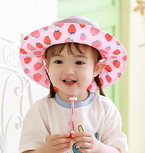 Image of Home Prefer UPF50+ Wide Brim Sun Hat Boys Girls Sun Protection Hat Zoo Beach Swim Safari Bucket Hat for Baby Toddler Kid