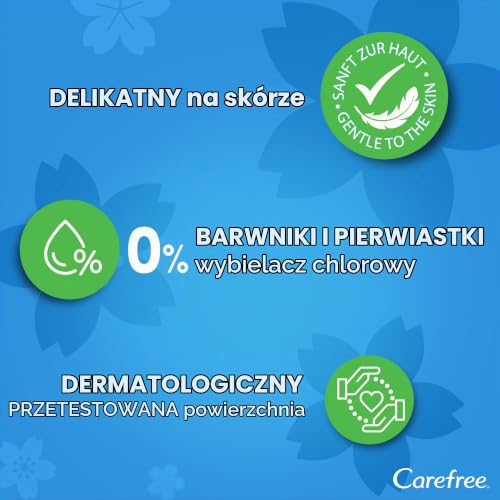 CAREFREE Wkładki bawełniane Feel Flexiform (5 x 56 sztuk), w 100% oddychające, zapewniają poczucie komfortu, suchości i świeżości, rozmiar normalny