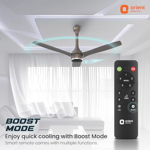 Orient Electric Newly Launched 1200 mm Aeon BLDC PRO, Anti-Dust Designer Ceiling fan with Remote & 5 yrs Warranty by Orient, Boost mode for Quick Cooling & High Air Delivery - Magma Grey 5 41FejD5iIqL