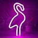 ENUOLI Flamingo - Panneau lumineux rose fluo - Applique murale - Décoration pour chambre de fille - USB - Pile fluo - Veilleuse LED - Flamant rose - Lumière pour fête de Noël, bar de mariage