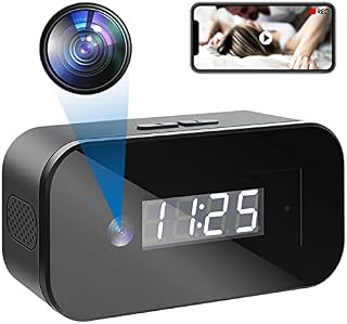Diprevo Wi-Fi Spy Camera, 1080P HD Hidden Camera Clock, Wireless Mini Nanny Cam, Small Covert Indoor Home Office Security Surveillance Cameras Audio Video Recorder Spy Cam