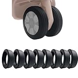 Acrecean 8Pcs Luggage Suitcase Wheels Covers Trolley Case Caster Covers Noise Canceling Cover Shock Absorbing Casters for most 8-spinner Wheels Luggage Sets (Black)