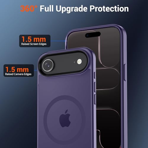 Image of iPhone 17 Air Magsafe Hard Back Case | Matte Design & 360 Protection | Military-Grade Apple iPhone 17 Air Cover | Strong Magnet Back - Purple