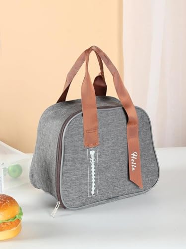 Image of Nibbler Insulated Lunch Bag for Office, School, Men, Women, Tiffin Pouch Bag, Hot & Cold Lunch Box Bags for Boys, and Girls (Grey)