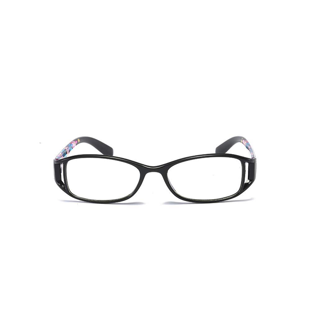 Stylowy wzór okulary do czytania okulary blokujące niebieskie światło okulary przeciw zmęczeniu oczu okulary telewizyjne męskie/damskie kwadratowe ramki (Color : Black, Size : 1)