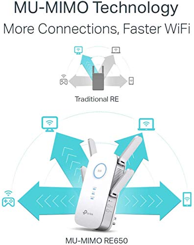 Product Image 1: TP-Link AC2600 WiFi Extender(RE650), Up to 2600Mbps, Dual Band WiFi Range Extender, Gigabit port, Internet Booster, Repeater, Access Point,4×4 MU-MIMO