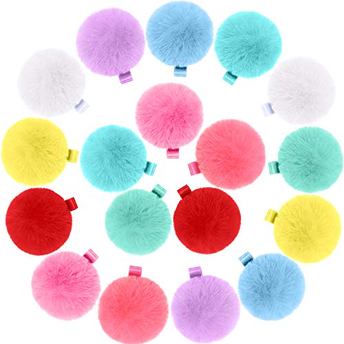 Pinzas para cabello pom pom 18 pzas multicolor miniatura 1